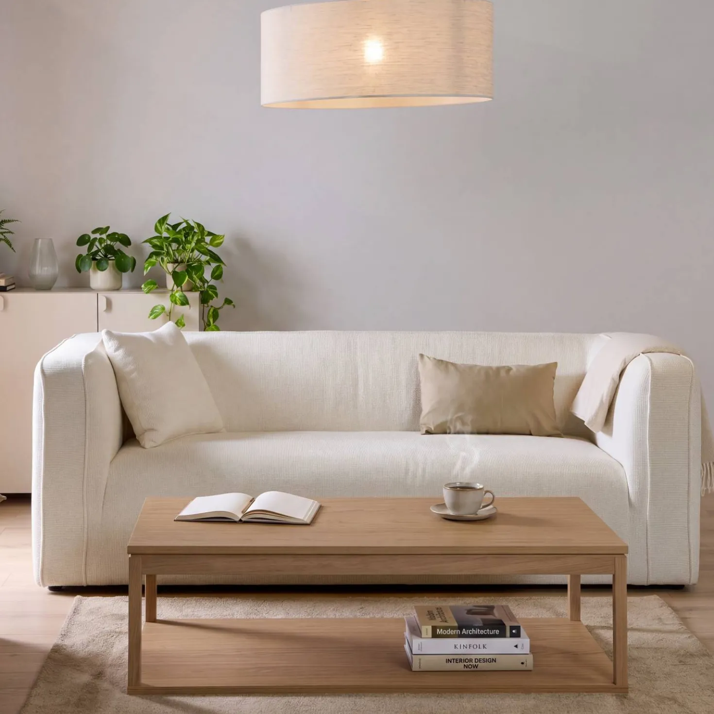 Abat-jour pour suspension lin 60 cm Roseline