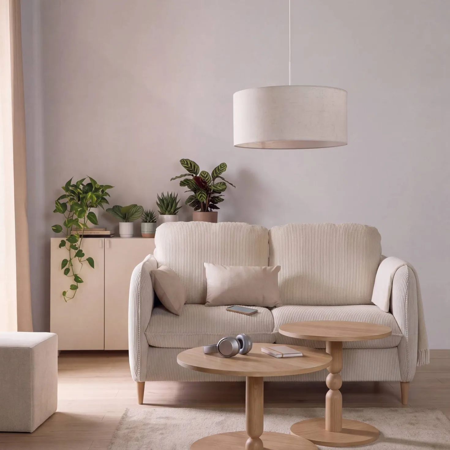 Abat-jour pour suspension lin 60 cm Roseline