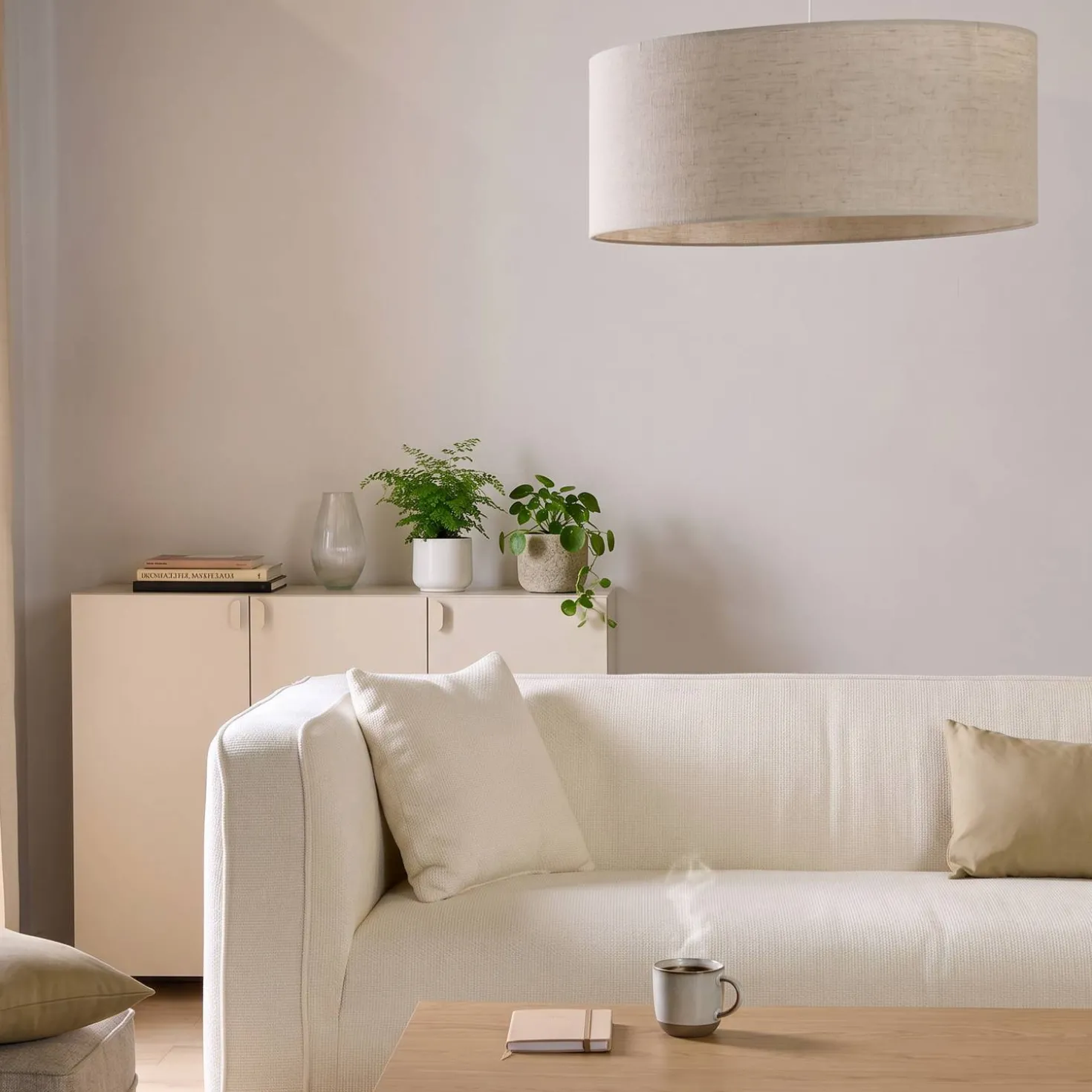 Abat-jour pour suspension lin 60 cm Roseline