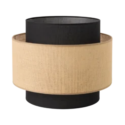 Abat-jour pour suspension naturelle jute et noir 40 cm Roxanne