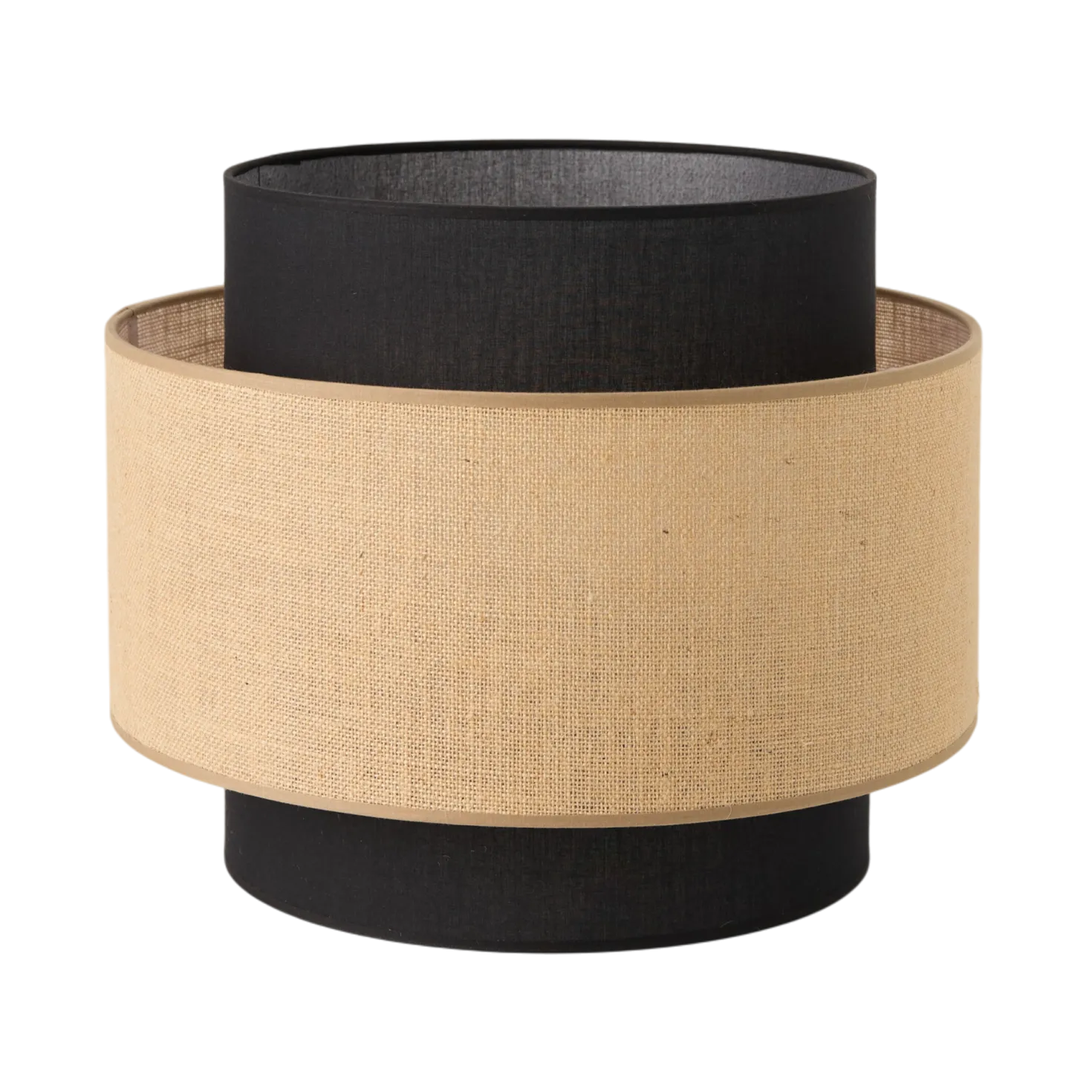 Abat-jour pour suspension naturelle jute et noir 40 cm Roxanne