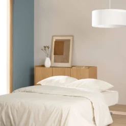 Abat-jour pour suspension tissu blanc 60 cm Robine