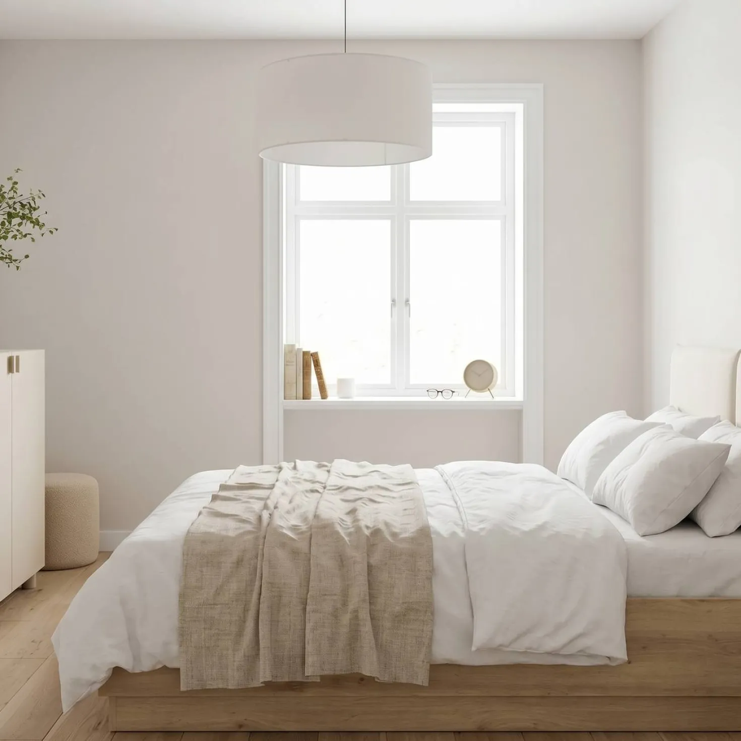 Abat-jour pour suspension tissu blanc 40 cm Rania