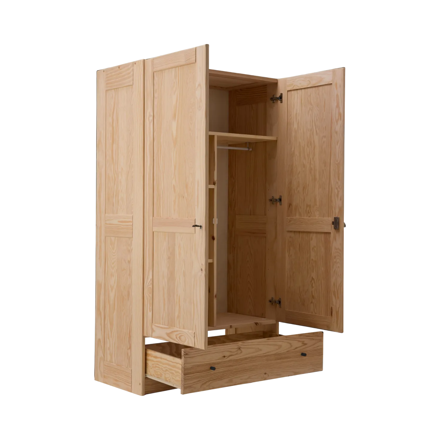 Armoire bois massif 2 portes 1 tiroir Iris