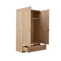 Armoire bois massif 2 portes 1 tiroir Iris