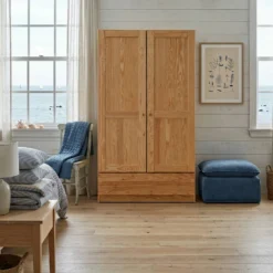 Armoire bois massif 2 portes 1 tiroir Iris