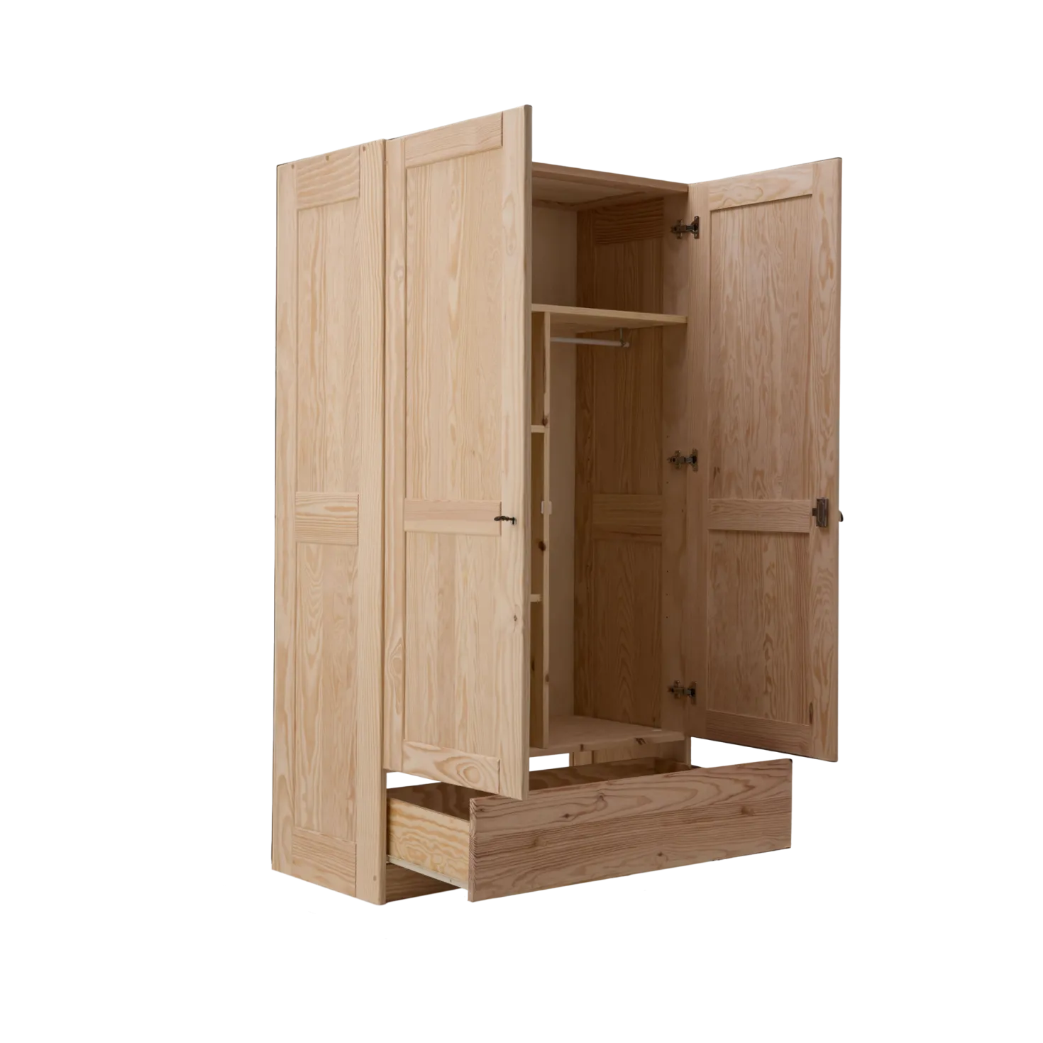 Armoire bois massif 2 portes 1 tiroir Iris