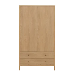 Armoire décor bois 2 portes 2 tiroirs Simon