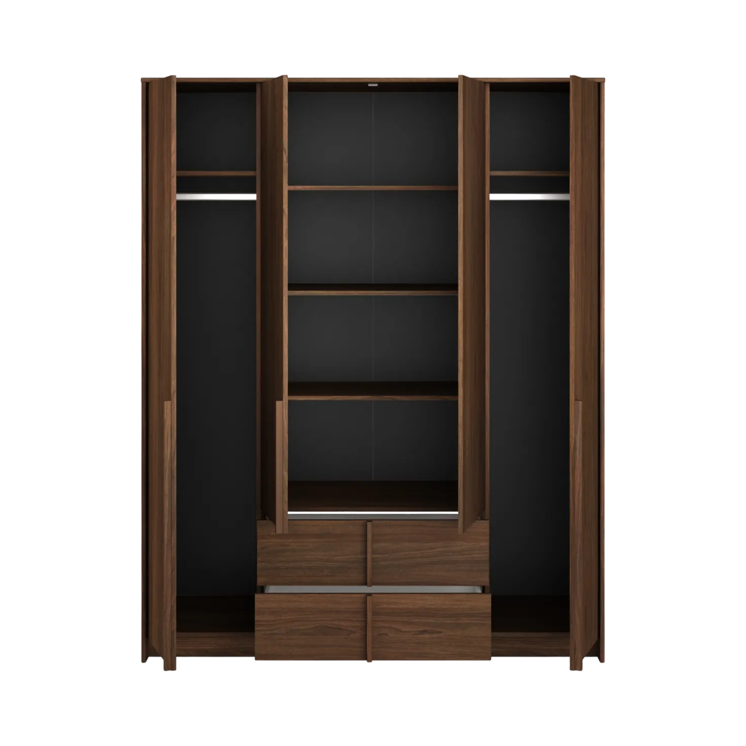 Armoire 4 portes 2 tiroirs Paku