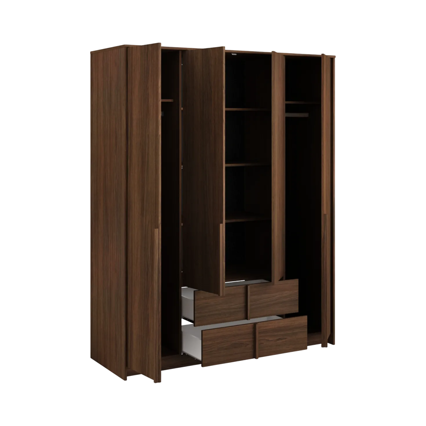 Armoire 4 portes 2 tiroirs Paku