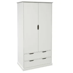 Armoire 2 portes 2 tirois bois Théa