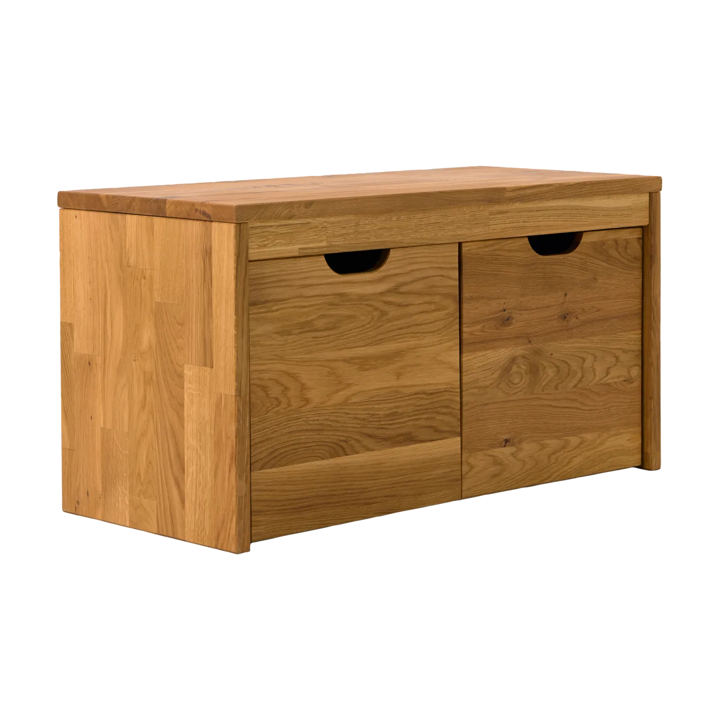 Banc bois massif 2 cubes de rangement Cyriel