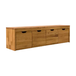 Banc bois massif 4 cubes de rangement Cyriel