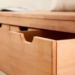 Banc bois massif 3 cubes de rangement Cyriel