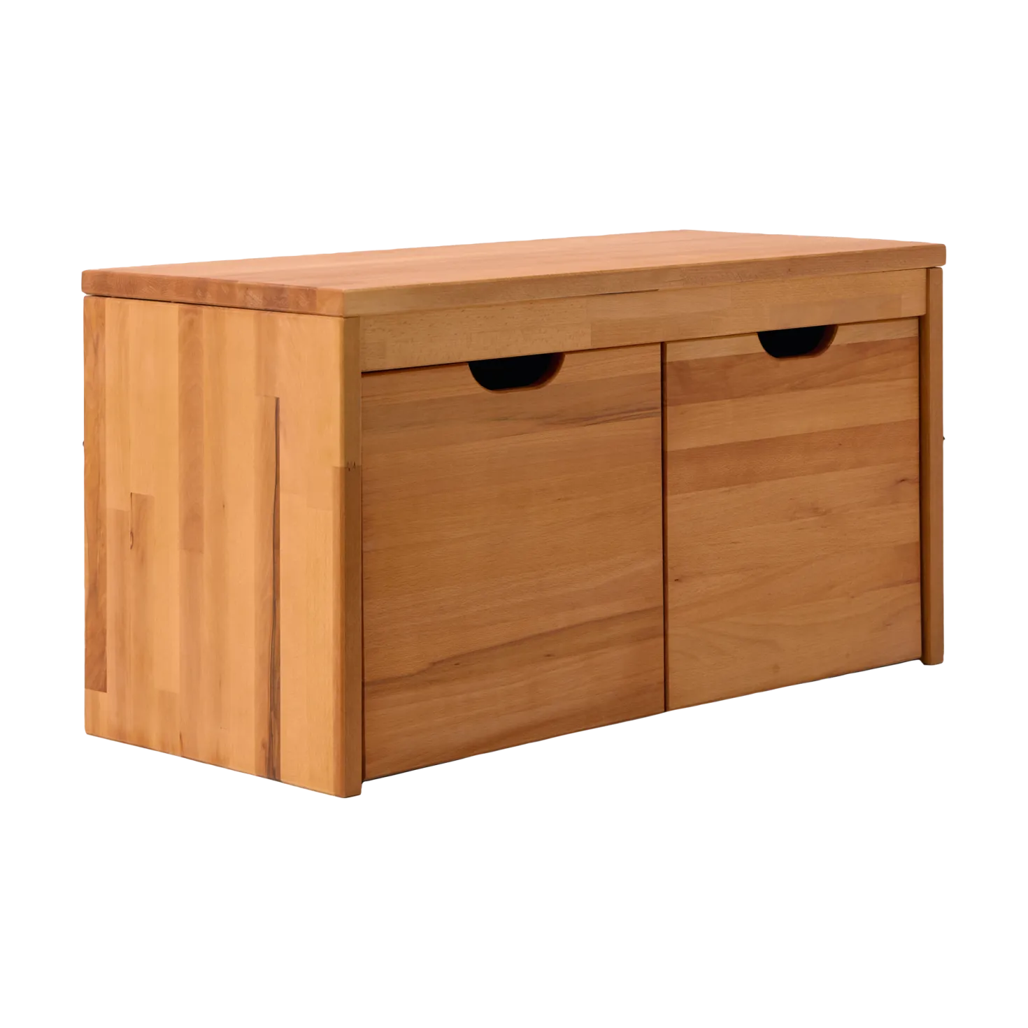 Banc bois massif 2 cubes de rangement Cyriel