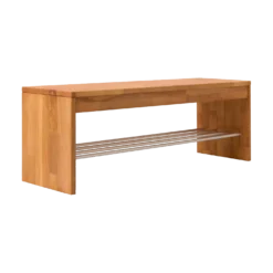 Banc à chaussures bois massif 2 places Cyriel
