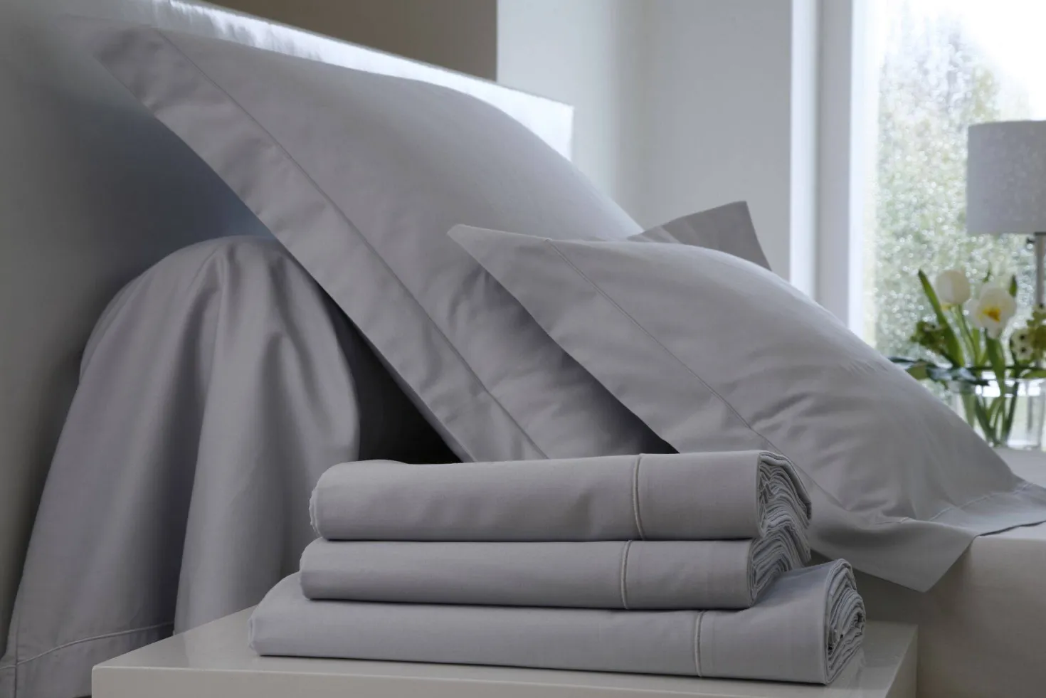 BLANC DES VOSGES Drap housse Satin