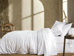 BLANC DES VOSGES Drap percale lavée Bohème
