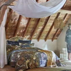 BLANC DES VOSGES Drap satin de coton Jardins de Babylone