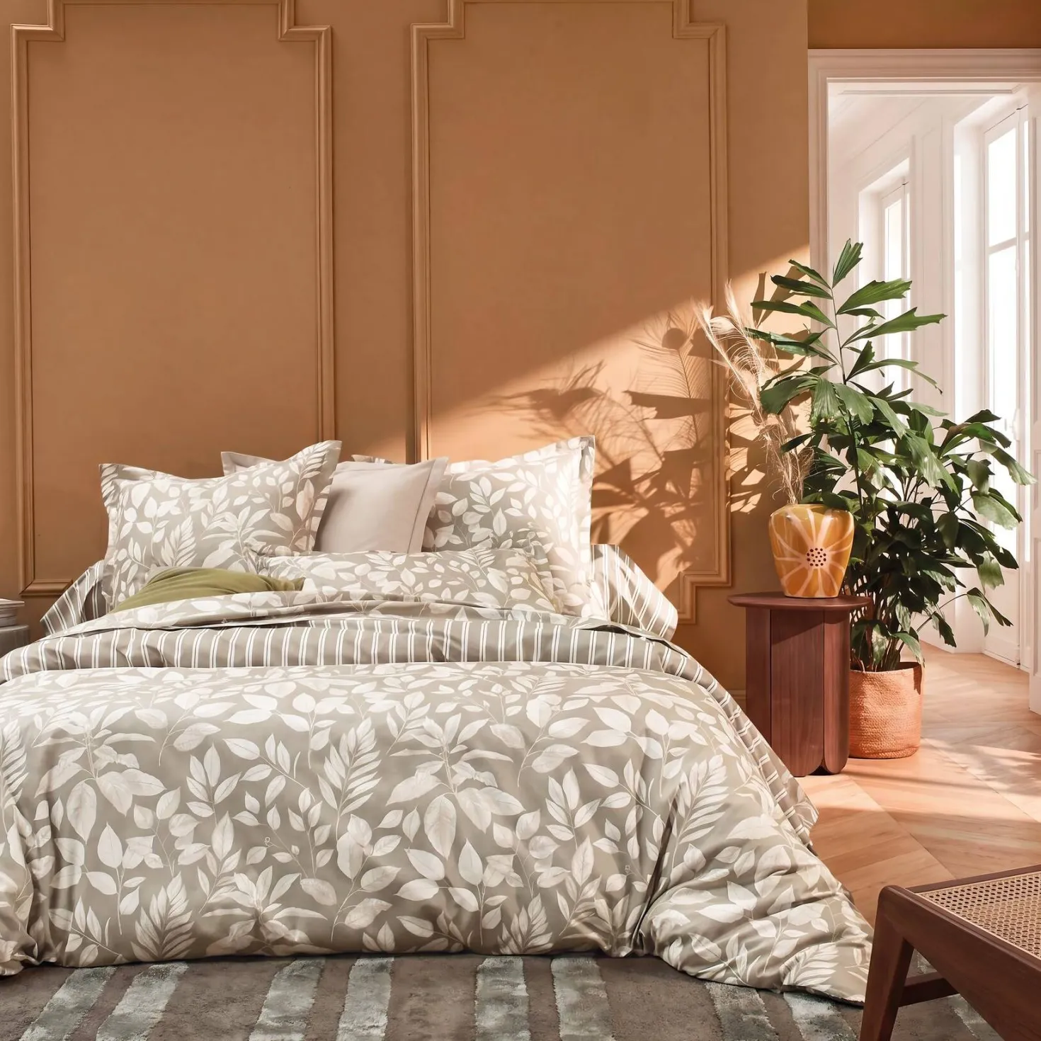 BLANC DES VOSGES Housse de couette percale de coton Cottage