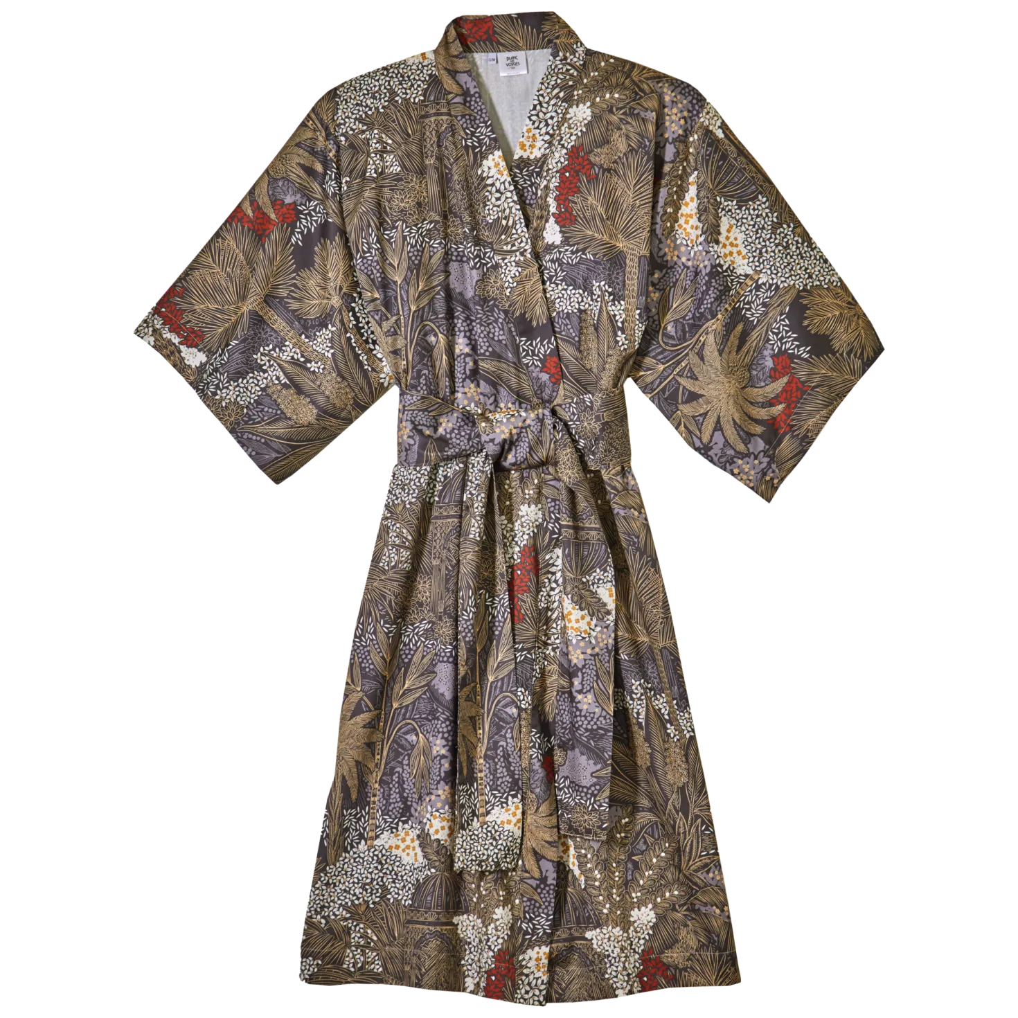 BLANC DES VOSGES Kimono satin de coton Jardins de Babylone