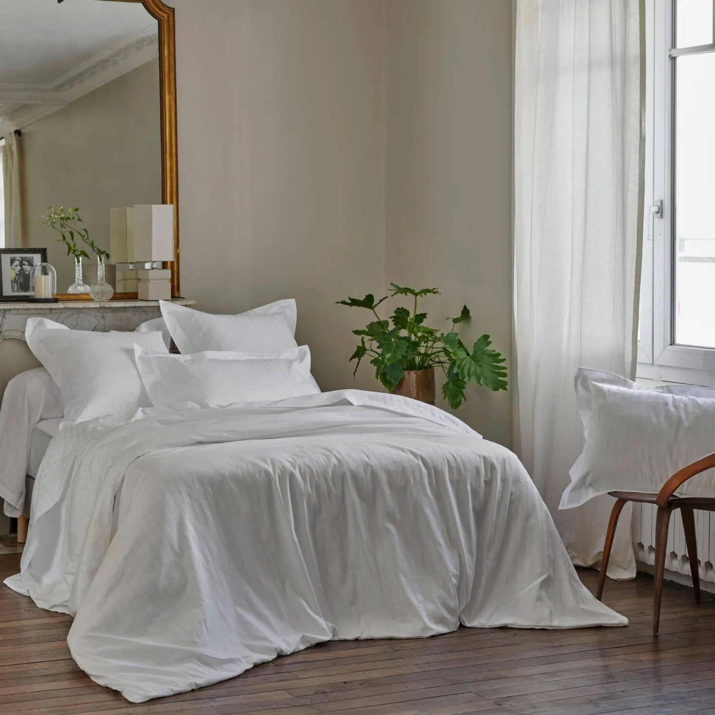 BLANC DES VOSGES Parure de lit satin Divine