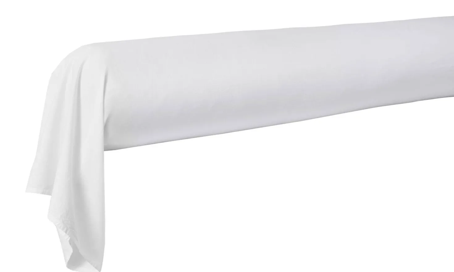 BLANC DES VOSGES Taie de traversin percale lavée Bohème