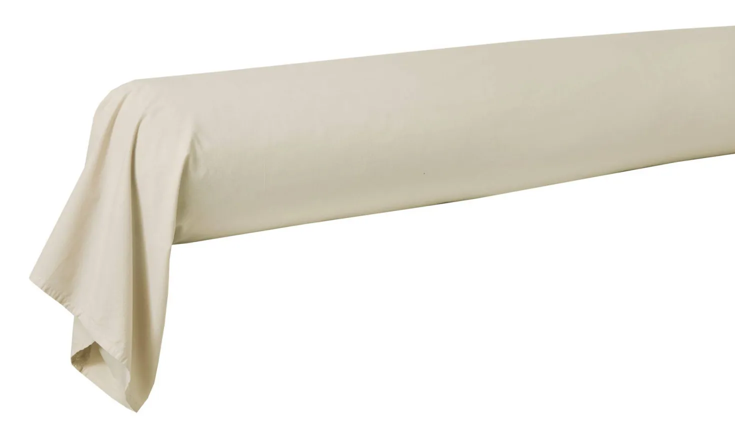 BLANC DES VOSGES Taie de traversin percale lavée Bohème
