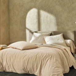BLANC DES VOSGES Taie de traversin percale lavée Bohème