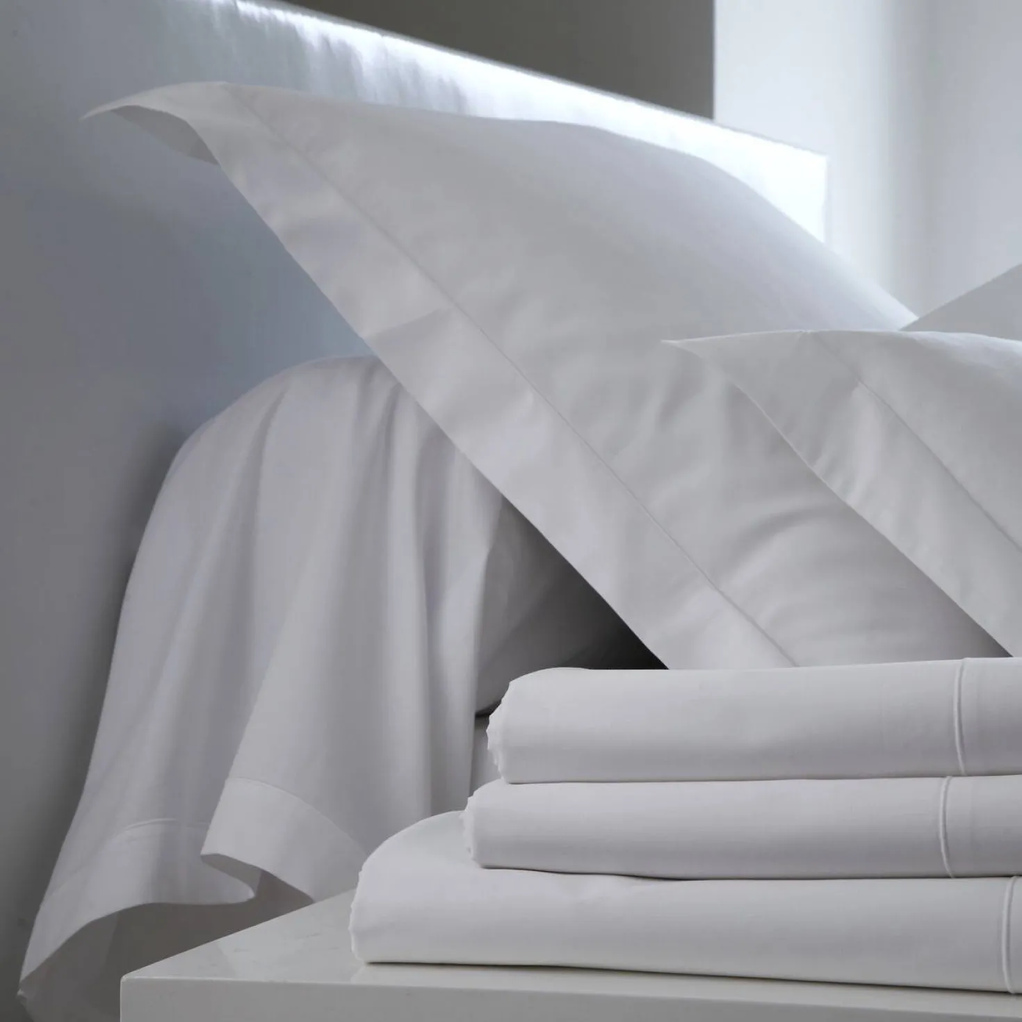 BLANC DES VOSGES Taie de traversin Satin
