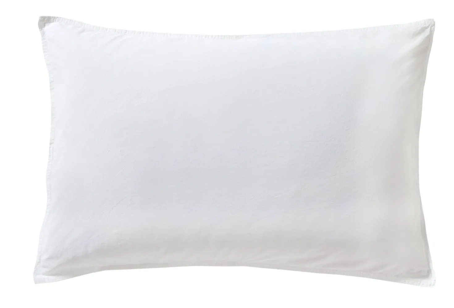 BLANC DES VOSGES Taie d'oreiller percale lavée Bohème