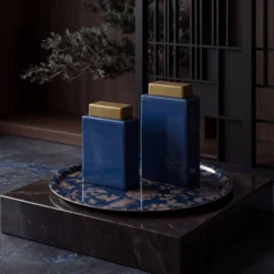 Boîte céramique déco bleu 30 cm Sirine