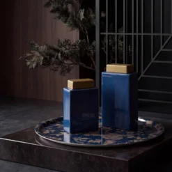 Boîte céramique déco bleu 30 cm Sirine