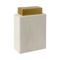 Boîte céramique déco brossé crème 24 cm Sirine