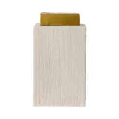 Boîte céramique déco brossé crème 30 cm Sirine