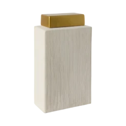 Boîte céramique déco brossé crème 30 cm Sirine