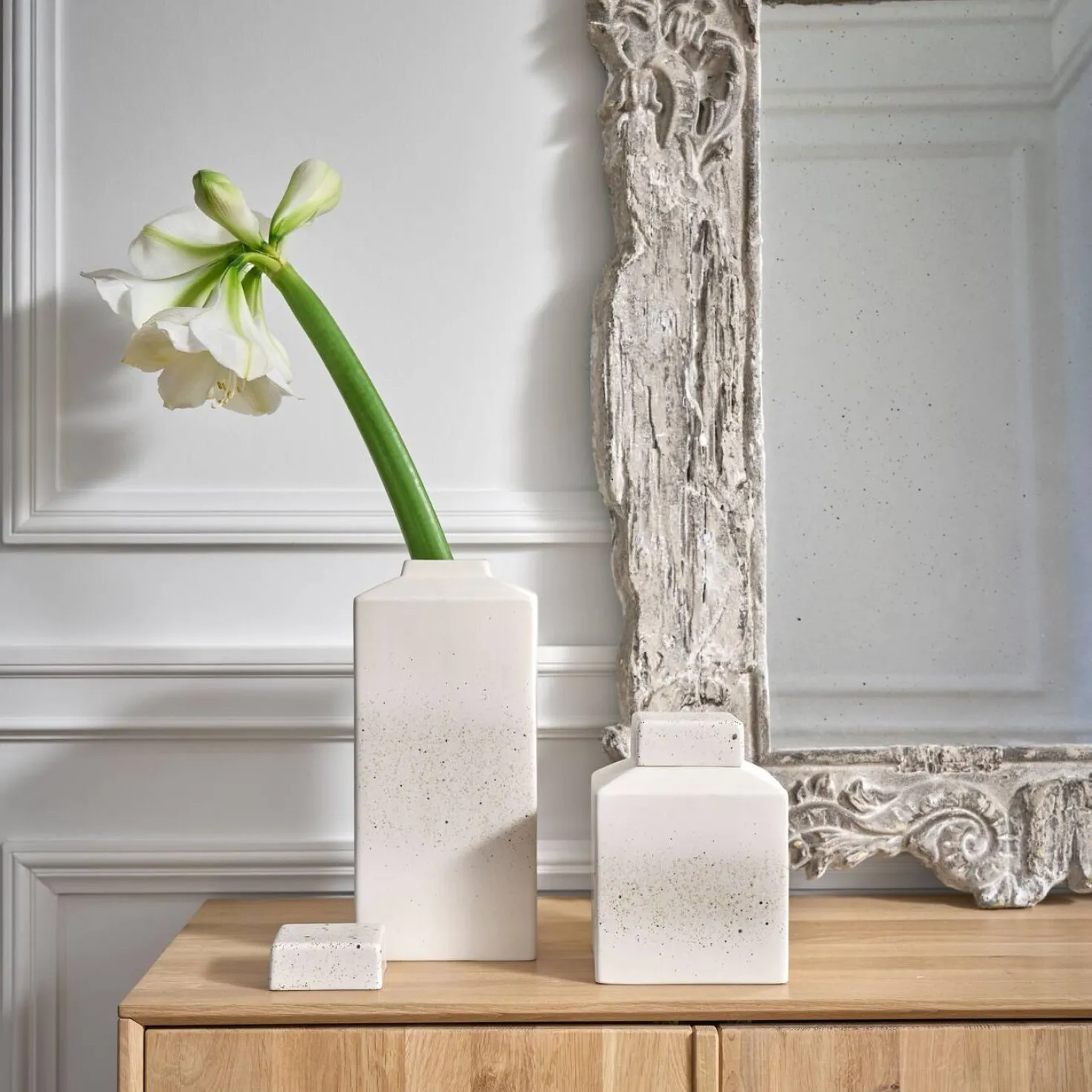 Boîte céramique déco moucheté 36 cm Sélène