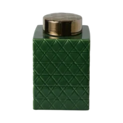 Boîte céramique déco vert 25 cm Soan