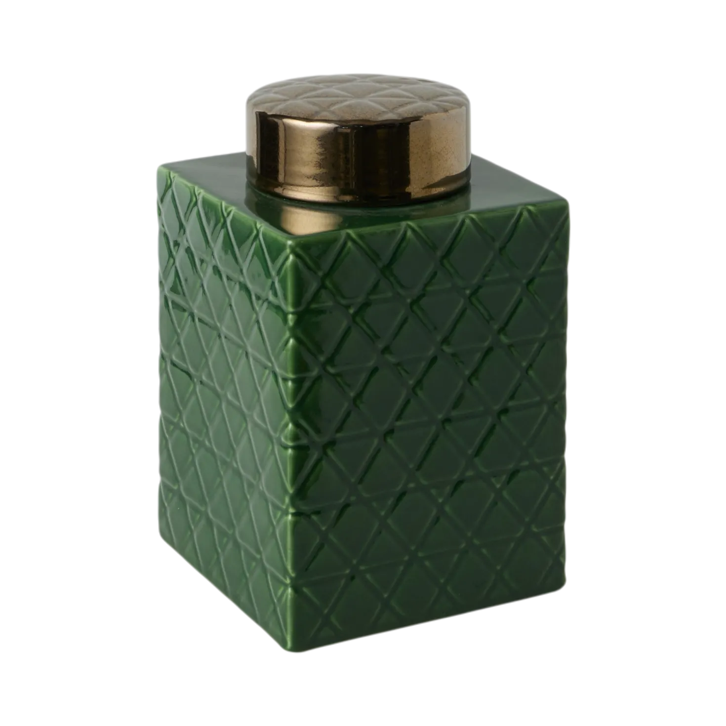 Boîte céramique déco vert 25 cm Soan