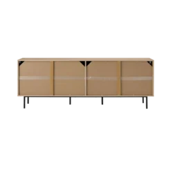 Buffet bois et pieds métal 4 portes 210 cm Alex