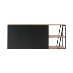 Buffet bois foncé et noir 192 cm Albi