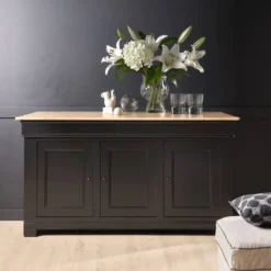 Buffet bois massif 3 portes 3 tiroirs 190 cm Embellie