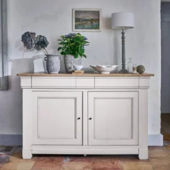 Buffet bois massif 2 portes 3 tiroirs 160 cm Embellie