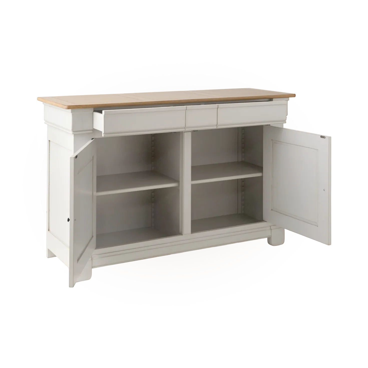 Buffet bois massif 2 portes 3 tiroirs 160 cm Embellie