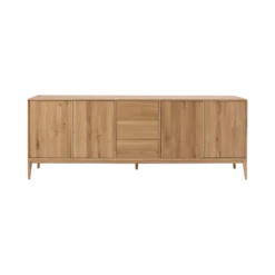 Buffet chêne massif 4 portes 3 tiroirs 221 cm Charles