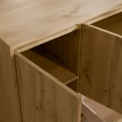 Buffet décor bois 4 portes 1 tiroir 180 cm Gustavo