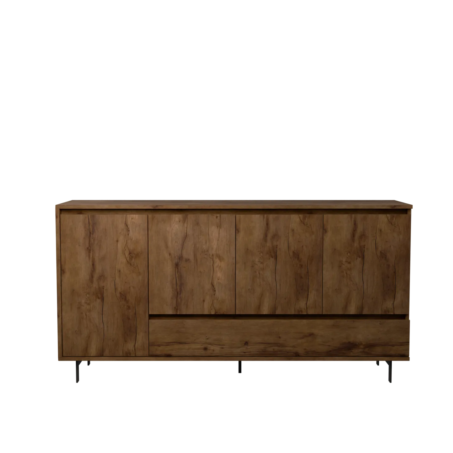 Buffet décor bois 4 portes 1 tiroir 180 cm Gustavo