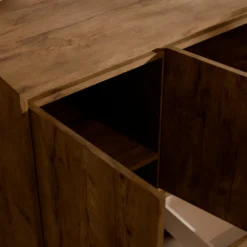 Buffet décor bois 4 portes 1 tiroir 180 cm Gustavo