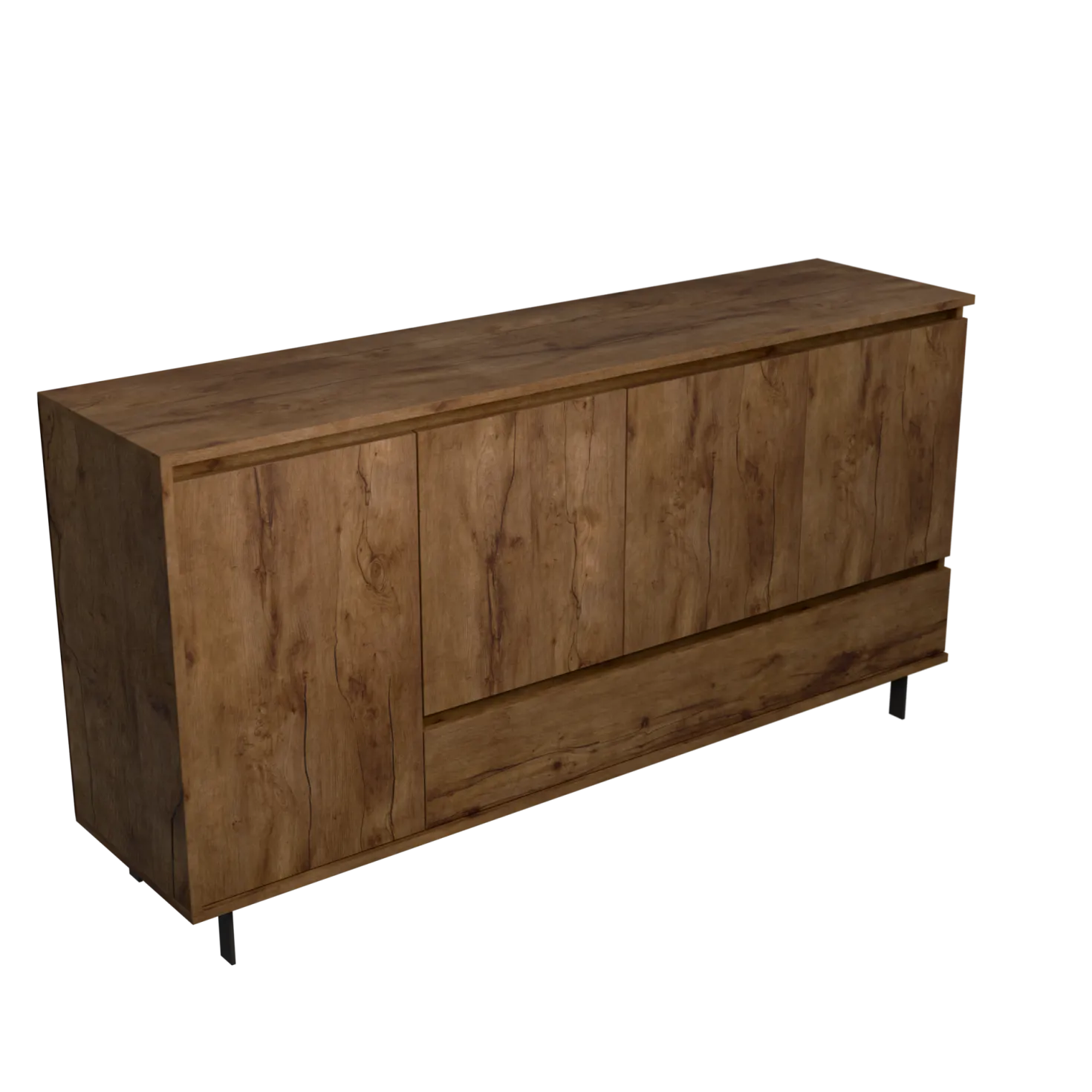 Buffet décor bois 4 portes 1 tiroir 180 cm Gustavo