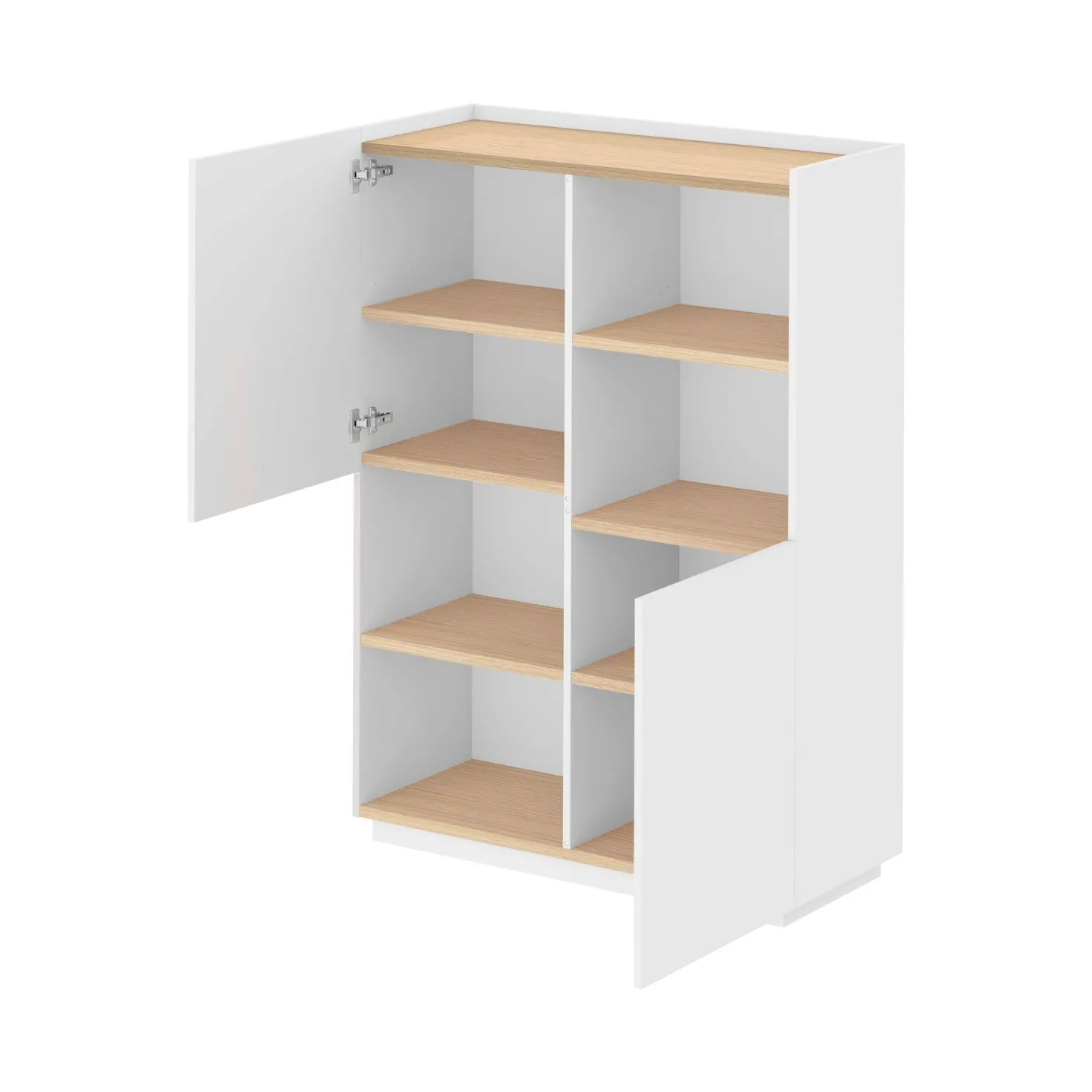 Buffet haut bois clair et blanc Nina